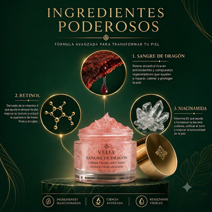 Crema Antiedad Edición Velia Dragon Blood + REGALO Spray Vitamina C